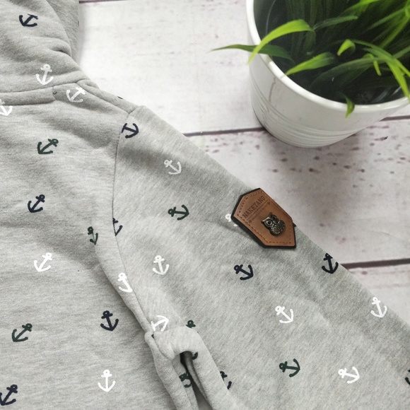 NWT NAKETANO Grey Green High Collar Anchor Hoodie - Picture 7 of 8